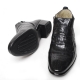 men's black sheep skin stripe stitch elastic side zip back tap ankle boots