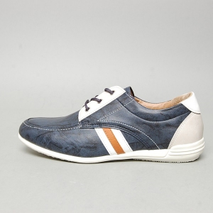 Men's u-line stitch Navy synthetic leather fashion sneakers