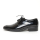 Men's plain toe black leather open lacing brogue oxford shoes