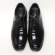 Men's plain toe black leather open lacing brogue oxford shoes