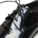 Men's plain toe black leather open lacing brogue oxford shoes