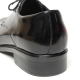 Men's plain toe black leather open lacing brogue oxford shoes