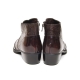 Men's wing tip brogue wrinkle side zip high heel ankle boots 