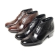 Men's cap toe two tone wrinkle side zip high heels ankle boots