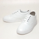 Men's white platform synthetic leather eyelet lace up back tap sneakers