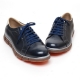 Men's navy cow leather lace up fashion sneakers
