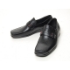 Men's black cow leather low heel loafer shoes