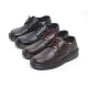 Men's leather eyelet lace up comfy casual shoes