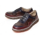 Men's leather multi color eyelet lace up comfy casual shoes