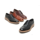 Men's wing tip cow leather longwing brogues lace up wedge heel oxford shoes