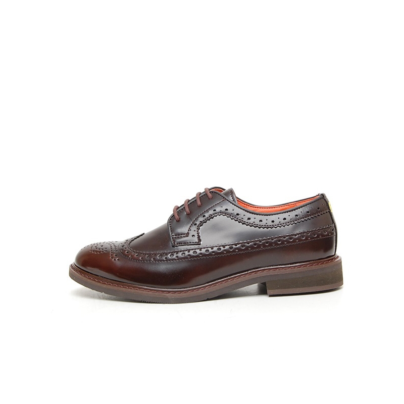 Men's wing tip longwing brogue lace up oxford shoes