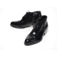 Men's pointed toe straight tip lace up side zip high heel ankle boots 