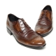 Men's wing tip leather wrinkle brogues lace up oxfords shoes