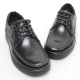 Men's leather u line stitch eyelet lace up platform high heel casual shoes
