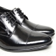 Men's leather cap toe open lacing increase height oxford elevator shoes
