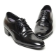 Men's leather double wrinkle open lacing increase height oxford elevator shoes