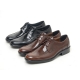 Men's square toe leather open lacing increase height oxford elevator shoes