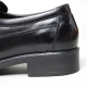 Men's u-line stitch black leather loafer shoes