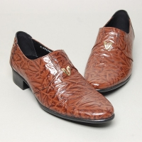Men's round toe wrinkle leather loafers
