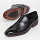 Men's round toe stitch wrinkle leather loafer shoes