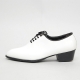 Men's pointed toe glossy lace up high heel oxfords shoes