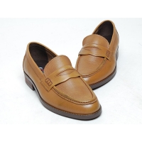 Men's u line stitch back wrinkle penny loafer shoes