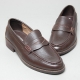 Men's u line stitch back wrinkle penny loafer shoes