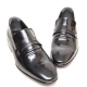 Men's leather plain toe wrinkle loafer shoes