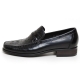 Men's leather u line stitch wrinkle animal pattern loafer shoes