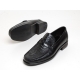 Men's leather u line stitch wrinkle animal pattern loafer shoes