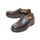 Men's leather u line stitch platform high heel loafer shoes