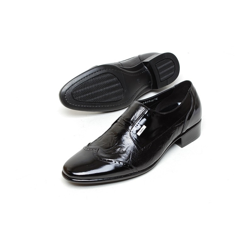 Men's wing tip two tone leather wrinkle loafer shoes