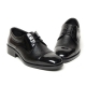 Men's cap toe two tone leather open lacing oxford shoes