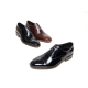 Men's Cap Toe Leather contrast stitch lace up Oxford Shoes