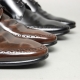 Men's Round Toe Brogue Open Lacing Brown Cow Leather Oxford Shoes