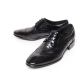 Men's Wing Tip Two Tone Leather Wrinkle Open Lacing Oxford Shoes