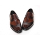 Men's Wing Tip Two Tone Leather Wrinkle Open Lacing Oxford Shoes