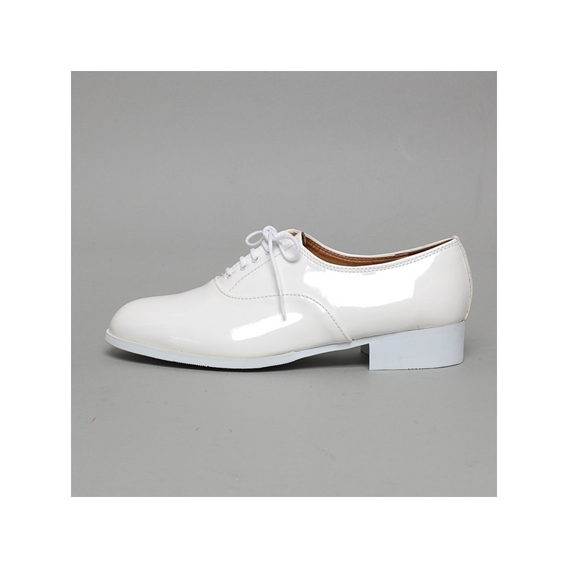 Men's Glossy White Oxford Shoes