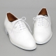 Men's Plain Toe Glossy White Oxford Shoes