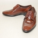 Men's Flat Round Toe Leather Brogue Wrinkle Open Lacing Oxford Shoes