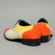 Men's Cap Toe Glossy Multi Color Closed Lacing Oxford Shoes