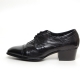 Men's Cap Toe Two Tone Leather Wrinkle Open Lacing High Heel Oxford Shoes