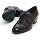 Men's Cap Toe Two Tone Leather Wrinkle Open Lacing High Heel Oxford Shoes