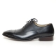 Men's Cap Toe Brogue Leather Lace Up Oxford Shoes