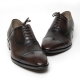 Men's Cap Toe Brogue Leather Lace Up Oxford Shoes