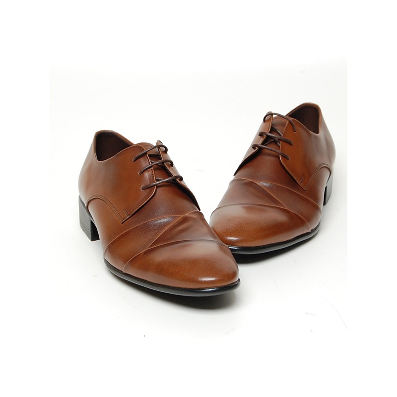Men's Wrinkle Leather Open Lacing Oxford Shoes