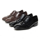 Men's Wrinkle Leather Brogue Open Lacing Oxford Shoes
