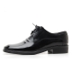 Men's Square Toe Wrinkle Leather Side Punching Open Lacing Oxford Shoes