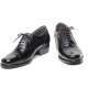 Men's Cap Top Black Leather Open Lacing Oxford Shoes