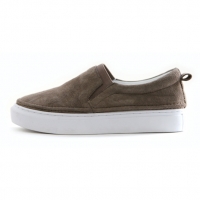 Women's  White Platform Elastic Band Suede Fashion Sneaksers